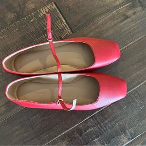 Nordstrom Red Square-Toe Mary Jane Flats